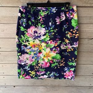 Ralph Lauren Vibrant Floral Pencil Skirt Sz6